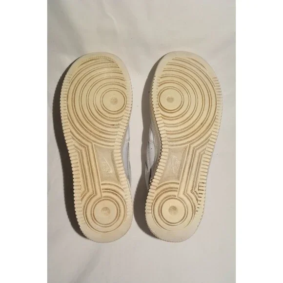 Nike Air Force 1 Sz 5.5Y Low White Leather Sneakers Youth GS Beaded Lace - Picture 7 of 8